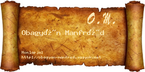 Obagyán Manfréd névjegykártya